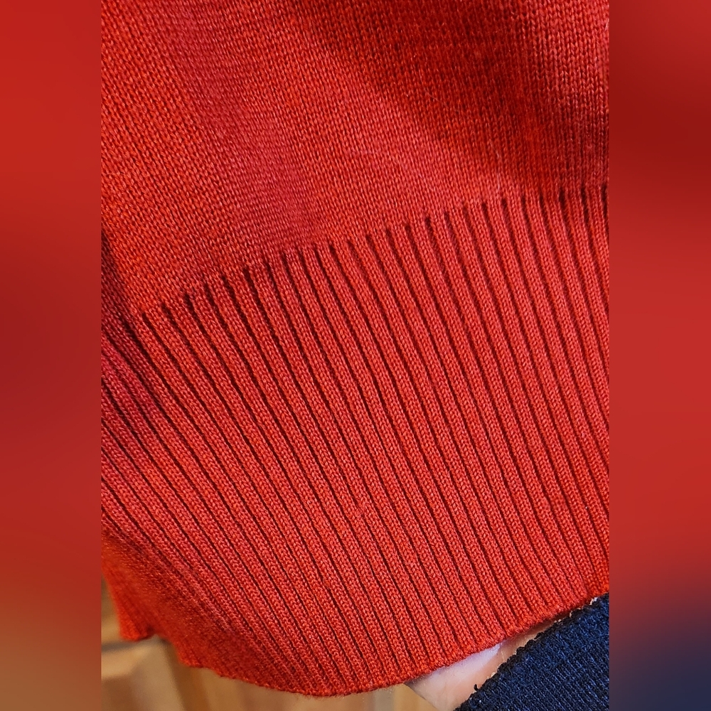 Obermeyer vintage ski sweater red women’s size M mock neck 1/4 zip - Picture 10 of 10